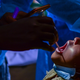 A doctor treating a child with diphtheria in the Bangladeshi town of Thankhali in 2018. Though still rare, cases of the vaccine-preventable disease have climbed in recent years.